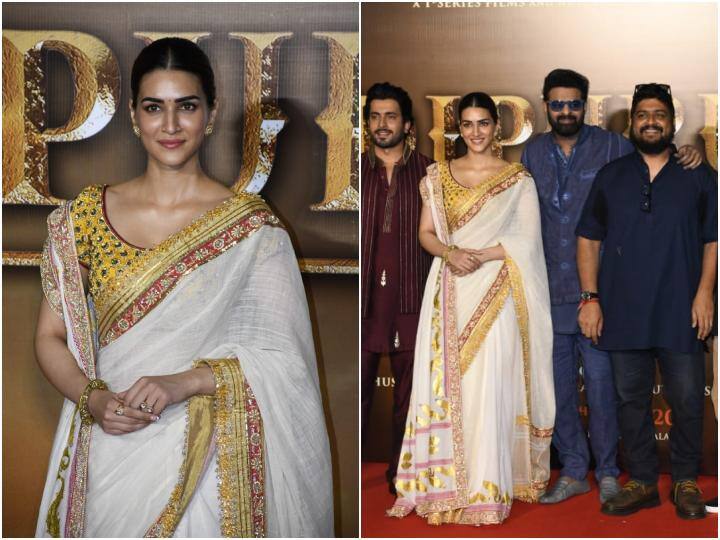 Kriti Sanon became emotional at the trailer launch of Adipurush Starring Prabhas Saif Ali Khan Releasing on 16th June Adipurush के ट्रेलर लॉन्च पर इमोशनल हुईं कृति सेनन, बोलीं- 'कुछ भूल-चूक हो गयी हो तो माफ कर देना'