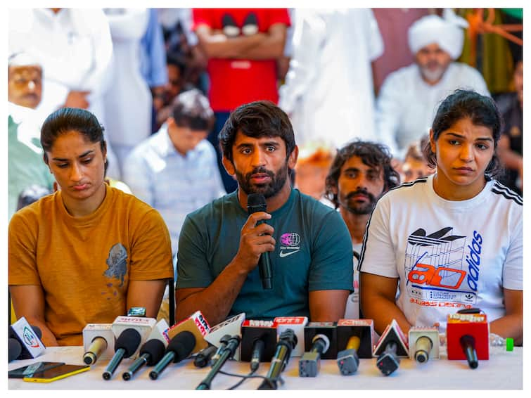 Protesting Wrestlers Demand Lie Detector Narco Test On WFI Chief Brij Bhushan Singh Under Supreme Court Supervision Protesting Wrestlers Demand Lie Detector Test On WFI Chief Brij Bhushan Singh Under SC Supervision