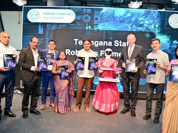 Telangana Minister KTR Launches India's First Robotics Framework Telangana Minister KTR Launches India's First Robotics Framework