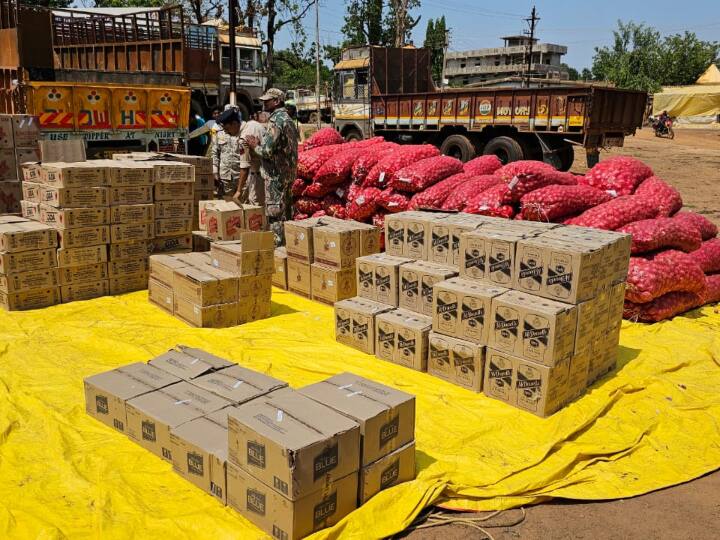 Chhattisgarh: नारायणपुर पुलिस की बड़ी कार्रवाई, ट्रक से करीब 4200 लीटर अवैध शराब जब्त narayanpur police Liquor Seized transport of illegal under sacks of onions ann Chhattisgarh: नारायणपुर पुलिस की बड़ी कार्रवाई, ट्रक से करीब 4200 लीटर अवैध शराब जब्त