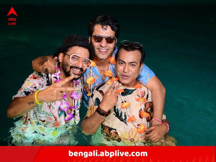 নতুন গান মুক্তির দিনে পুল পার্টিতে মাতলেন অনির্বাণ ভট্টাচার্য্য, রুদ্রনীল ঘোষ, সৌরভ দাসেরা।