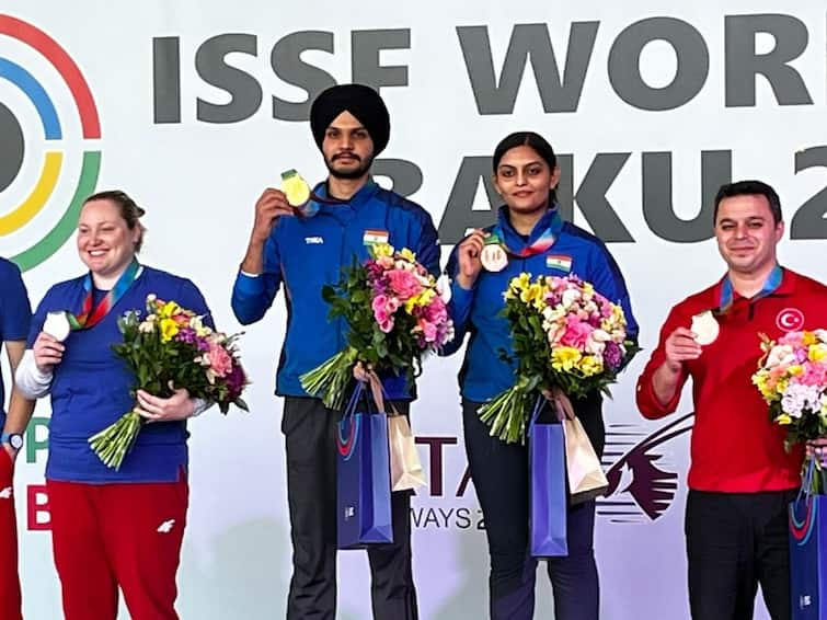 ISSF World Cup: Divya Subbaraju Thadigol Sarabjot Singh Win Mixed Team Pistol Gold ISSF World Cup: Divya Subbaraju Thadigol-Sarabjot Singh Win Mixed Team Pistol Gold