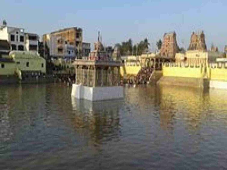 Kumbakonam Sarangapani Swamy Temple Devotees Urge to Remove Algae from Pottamarai Pond TNN கும்பகோணம் சாரங்கபாணி சுவாமி கோயில் பொற்றாமரை குளத்தில் படர்ந்துள்ள பாசி - அகற்ற பக்தர்கள் வலியுறுத்தல்