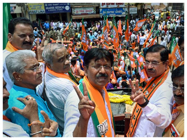 “We are confident about crossing the ‘magic number’ and forming the government on our own. All exit polls will be proven wrong,” said Union minister Pralhad Joshi. (Image: PTI)