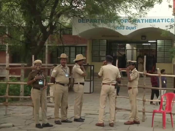 Security was tightened at Gulbarga University campus, Kalaburagi which has been turned into a counting centre.