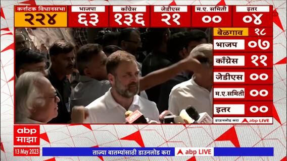 Rahul Gandhi : कर्नाटकात काँग्रेस विजयाच्या उंबरठ्यावर, राहुल गांधींची पहिली प्रतिक्रिया