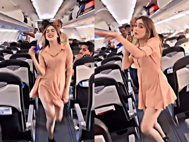 Girl Flight Dance Video Viral People Said Please Dont Make It Like Delhi Metro फ्लाइट में डांस करती हुई लड़की का वीडियो वायरल, लोग बोले- दीदी प्लीज इसे 'दिल्ली मेट्रो' मत बनाओ