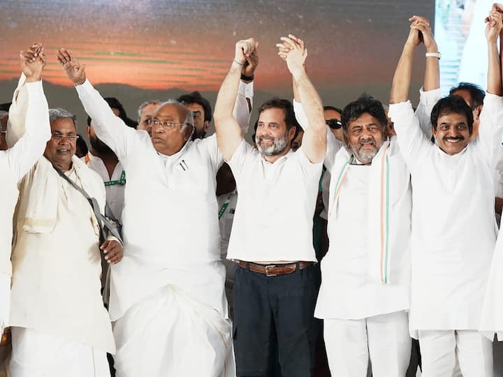 Karnataka Election Results 2023 Congress Wins 136 Seats BJP 65 DK Shivakumar Siddaramaiah Chief Minister Highlights Karnataka Results 2023: 'King Cong' Wins 136 Seats As BJP's Fortunes Go South. Key Points