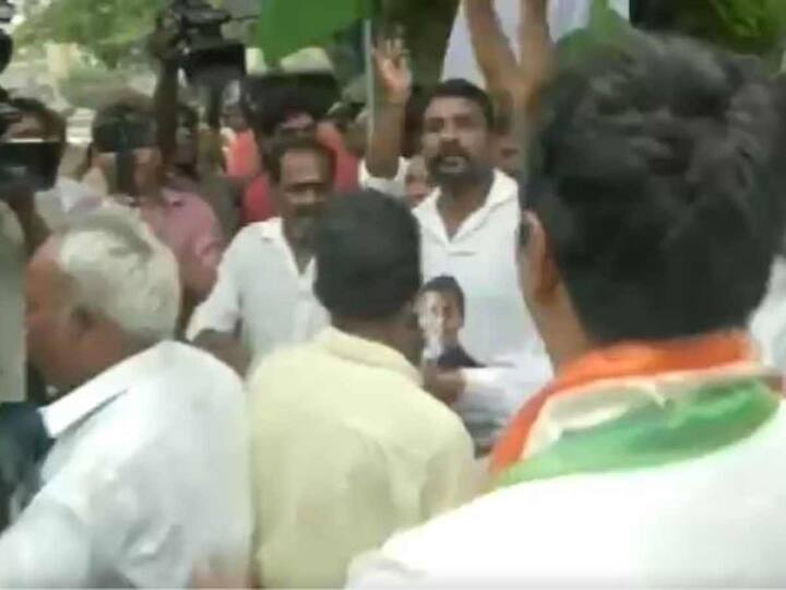 Congress workers were also seen celebrating in Chennai after party won majority of seats in Karnataka. (Source: ANI)