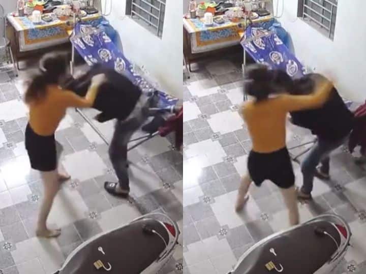 Husband Returned Home From Office Wife Thrashed Him Badly Video Viral ऑफिस से घर लौटते ही पत्नी ने बुरी तरह की पति की पिटाई, वजह जानकर आप भी रह जाएंगे दंग- Video