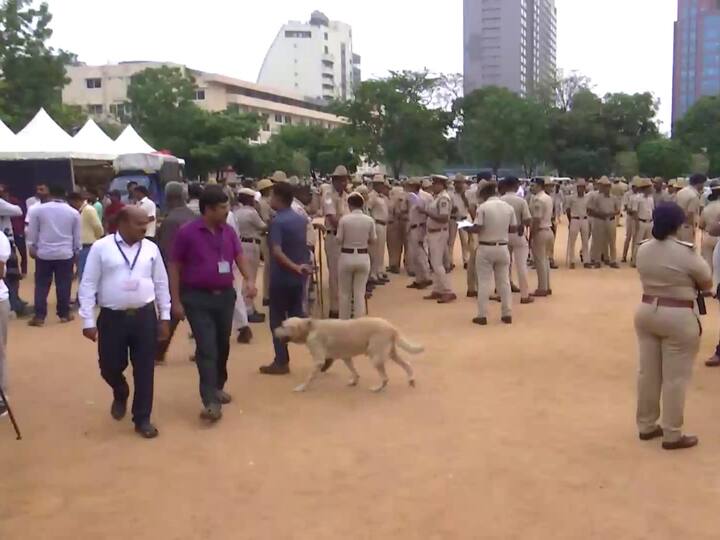 Heavy security at Mount Carmel College and St. Joseph's College counting centres in Bengaluru.