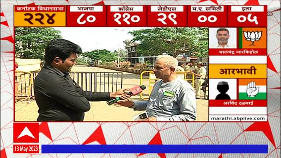 Karnataka Assembly Election Live : कॉंग्रेसच्या सगळ्या विजयी आमदारांना बंगळूरुत आणणार : ABP Majha