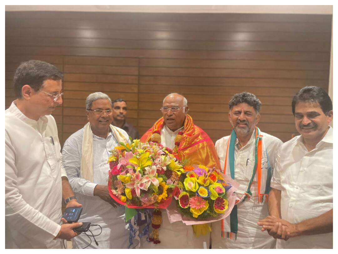 'BJP Mukt South India': Kharge Hits Back At Saffron Party's 'Congress Mukt Bharat' Jibe Karnataka Election Results 2023: know Press Conference highlights INC Karnataka Mallikarjun Kharge KC Venugopal 'BJP Mukt South India': Kharge Hits Back At Saffron Party's 'Congress Mukt Bharat' Jibe