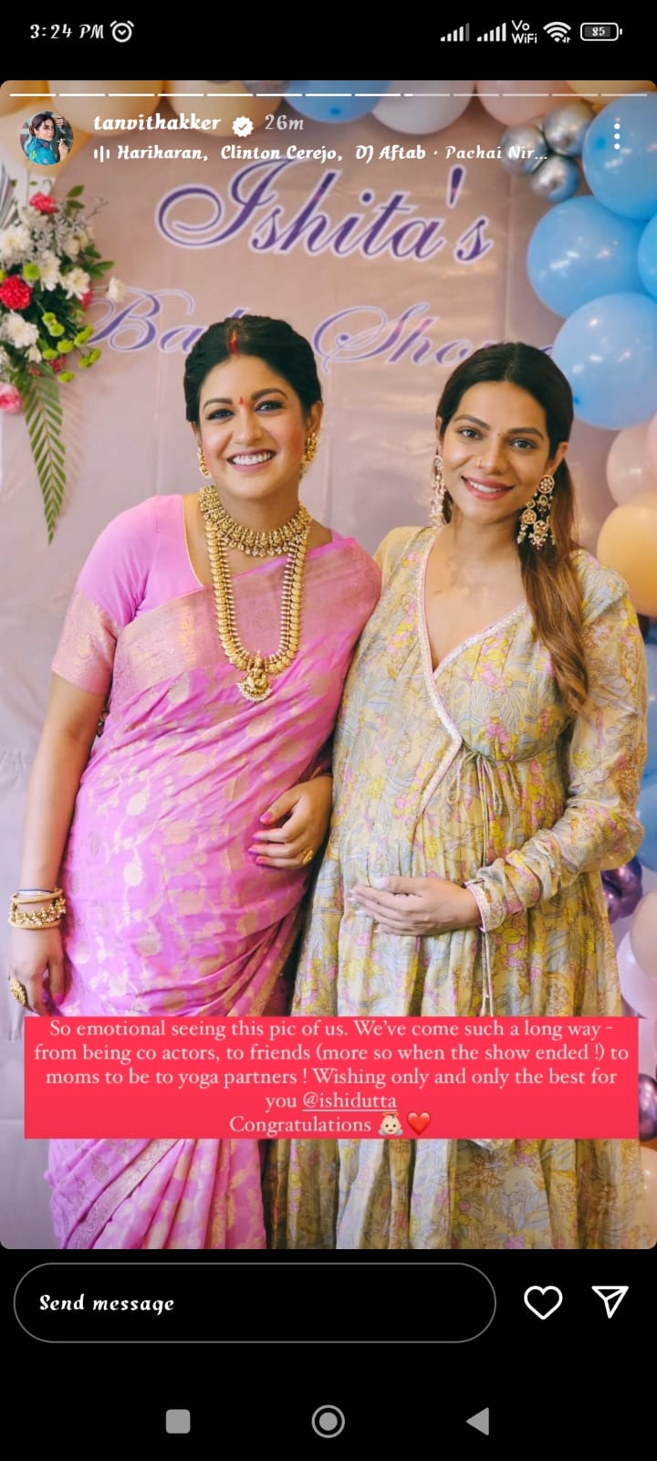 Tamil actress Sneha baby shower function kanchipuram silk saree. Follow👉  @kanchipuram_silk_saree_makers & get our celebrity silk saris &… | Instagram