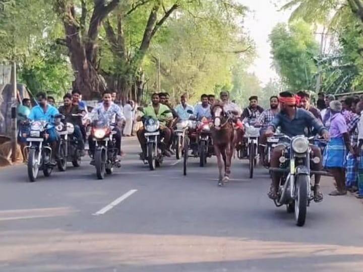 Karur Kulithalai River Link Association and Vadivele Memorial Trust Race Competition TNN கரூரில் மாபெரும் எல்கை பந்தய போட்டி..சீறிப்பாய்ந்த மாடுகள், குதிரைகள் - ஆராவரத்துடன் கண்டுகளித்த மக்கள்