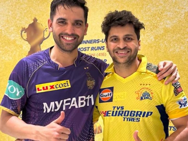 IPL 2023 CSK vs KKR Shardul Thakur Exchanges Jersey With Deepak Chahar See Video Watch: शार्दुल ठाकुर ने KKR को छोड़ थामा CSK का हाथ! चेन्नई की जर्सी पहने आए नज़र, वीडियो वायरल