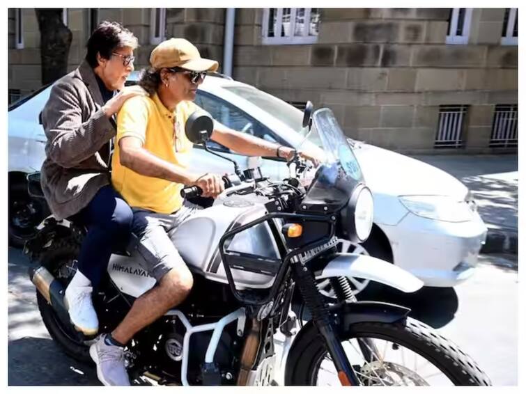 Amitabh Bachchan Takes Lift On Stranger’s Bike To Reach Work On Time Amitabh Bachchan: கடும் ட்ராஃபிக்! பைக்கில் லிஃப்ட் கேட்டு படப்பிடிப்புக்குச் சென்ற அமிதாப்.. வைரலாகும் புகைப்படம்!