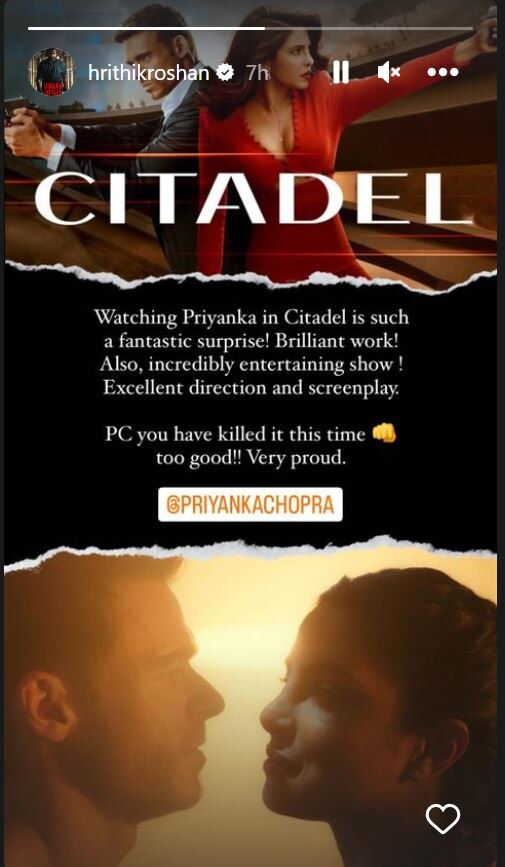 Hrithik Roshan Praises Priyanka Chopra’s Performance In Citadel: 'PC You Have Killed It This Time
