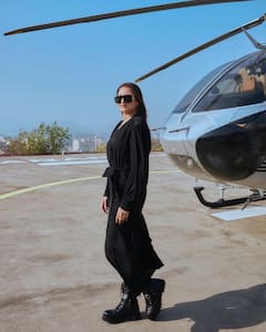 Sonakshi Sinha Shares Pictures In A Black Jumpsuit, Poses In Front Of A Chopper | Pics