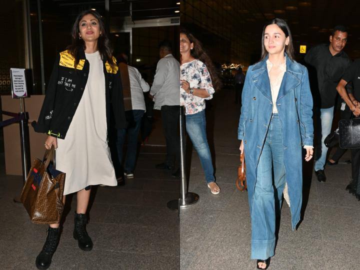 आलिया भट्ट और शिल्पा शेट्टी मुंबई एयरपोर्ट पर स्पॉट हुईं. इस दौरान दोनों काफी सिंपल लुक कैरी करते दिखाई दीं.
