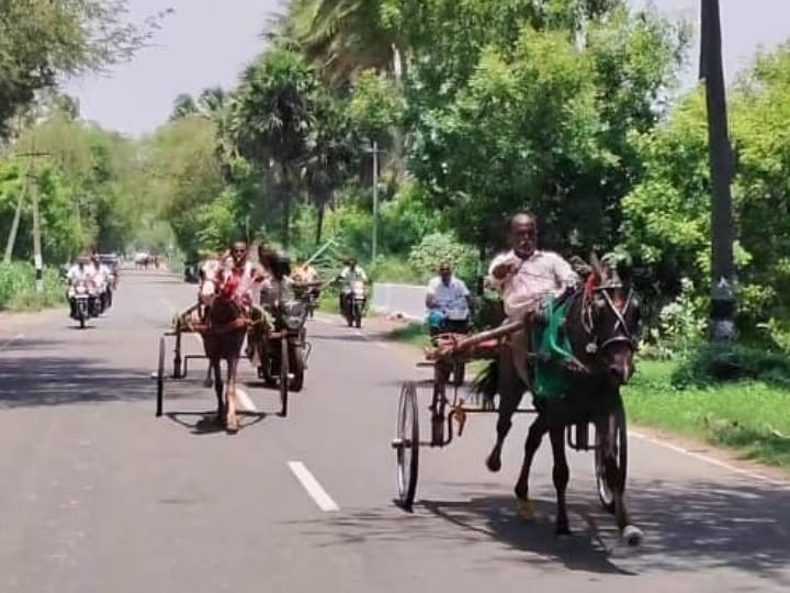 கரூரில் மாபெரும் எல்கை பந்தய போட்டி..சீறிப்பாய்ந்த மாடுகள், குதிரைகள் - ஆராவரத்துடன் கண்டுகளித்த மக்கள்