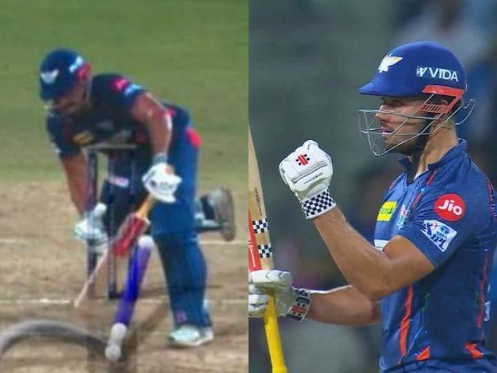 IPL 2023 LSG vs MI Marcus Stoinis took a fine DRS call to get his LBW decision reversed And Slams Fifty LSG vs MI: मुंबई के खिलाफ मार्कस स्टोइनिस को DRS से मिला जीवनदान, फिर खेली धमाकेदार पारी