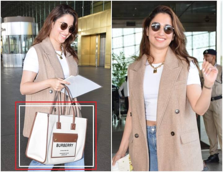 Tamannaah uses Burberry handbag, Know more details about Bholaa Shankar actress new bag Tamannaah Handbag Cost : తమన్నా హ్యాండ్ బ్యాగ్ రేటు ఎంతో తెలుసా?