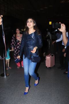 कान्स में शामिल होने के लिए रवाना हुईं Sara Ali Khan, एयरपोर्ट पर ब्लैक जैकेट के साथ ब्लू डेनिम में लगीं बेहद स्टाइलिश
