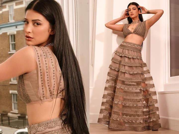 Shruti Haasan devotes a lot of closet space to traditional clothing. Check out her latest look.