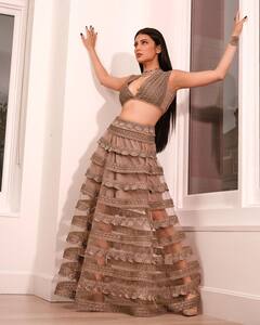 Shruti Haasan Drops Her 'Desi' Look In A Gold Embroidered Lehenga - SEE PICS