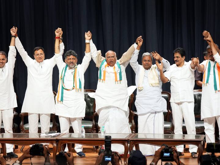 The Grand Old Party secured a historic win on Saturday when it clean-swept Karnataka while chucking BJP's leadership out from entire South India. (Image Source: PTI)