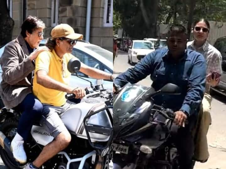 Amitabh Bachchan And Anushka Sharma ride on bike without helmet mumbai police took action Amitabh-Anushka: बिना हेलमेट के अमिताभ बच्चन और अनुष्का शर्मा ने की बाइक की सवारी, लोगों ने की कार्रवाई की मांग, मुंबई पुलिस ने दिया जवाब