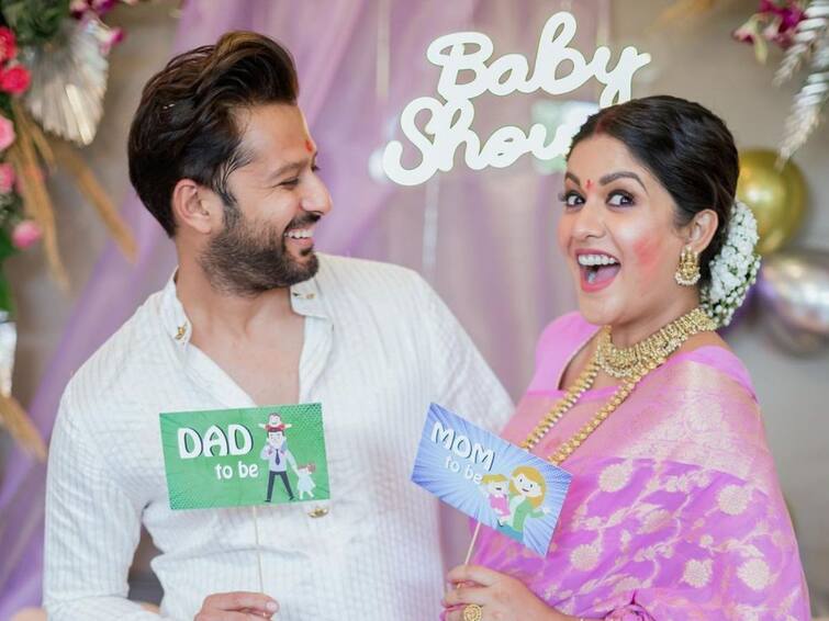 Actress Ishita Dutta drops adorable pictures from her baby showe Ishita Dutta: পরিবারে আসতে চলেছে নতুন সদস্য, সাধের মিষ্টি ছবি পোস্ট 'দৃশ্যম' অভিনেত্রী ঈশিতার