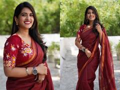 Sravanthi Chokkarapu: చీరలో స్రవంతి- చిరునవ్వులతో మెస్మరైజ్