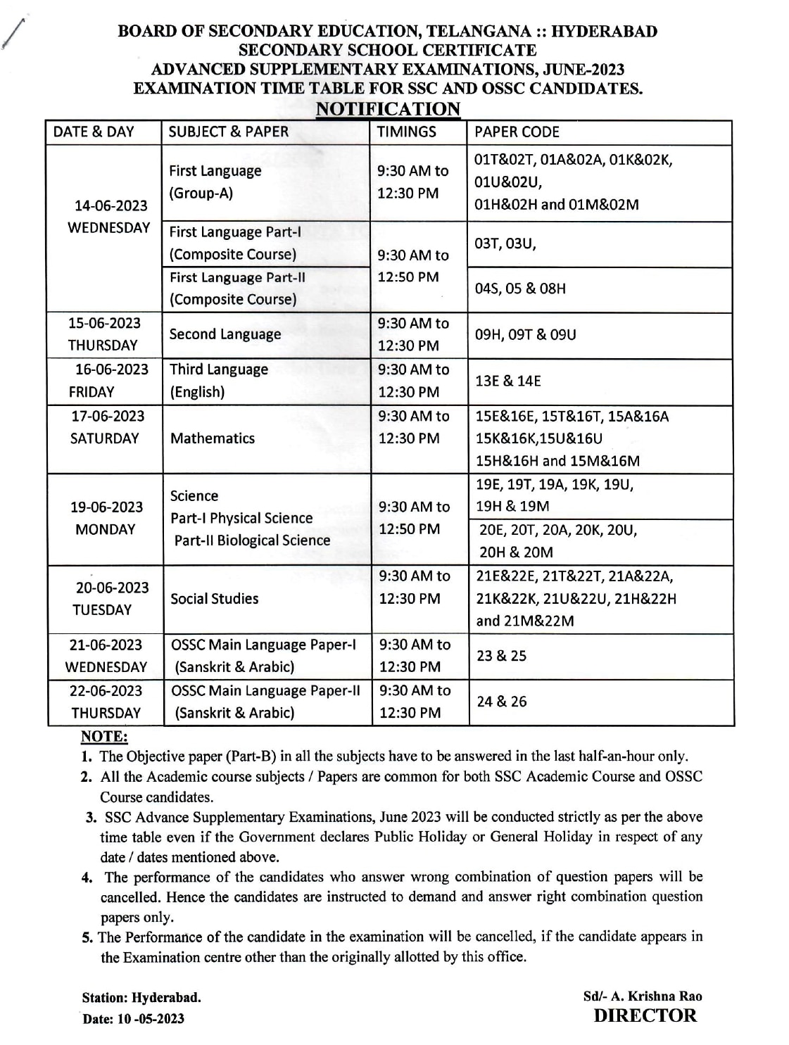 TS SSC Supplimentary Exams: పదోతరగతి సప్లిమెంటరీ పరీక్షల షెడ్యూలు వచ్చేసింది, ఏ పరీక్ష ఎప్పుడంటే?