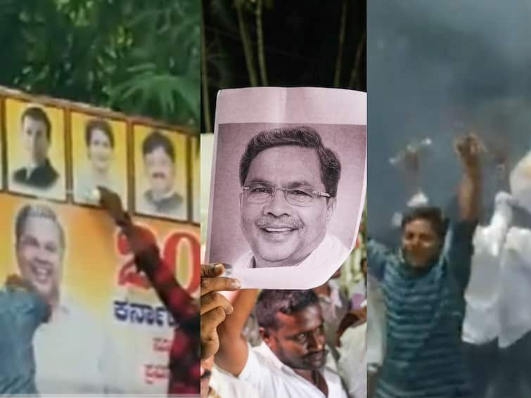 Siddaramaiah's Supporters Celebrate As He Is Most Likely To Be Karnataka CM DK Shivakumar. WATCH Siddaramaiah's Supporters Celebrate As He Is Most Likely To Be Karnataka CM. WATCH