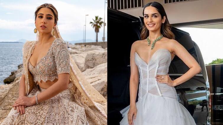 Cannes 2023: Sara Ali Khan and Manushi Chillar stole all eyes in cannes 2023 red carpet, know in details Cannes 2023: কানের রেড কার্পেটে সারার সাজে ভারতীয় ছোঁয়া, মানুসী নজর কাড়লেন দুধসাদা গাউনে
