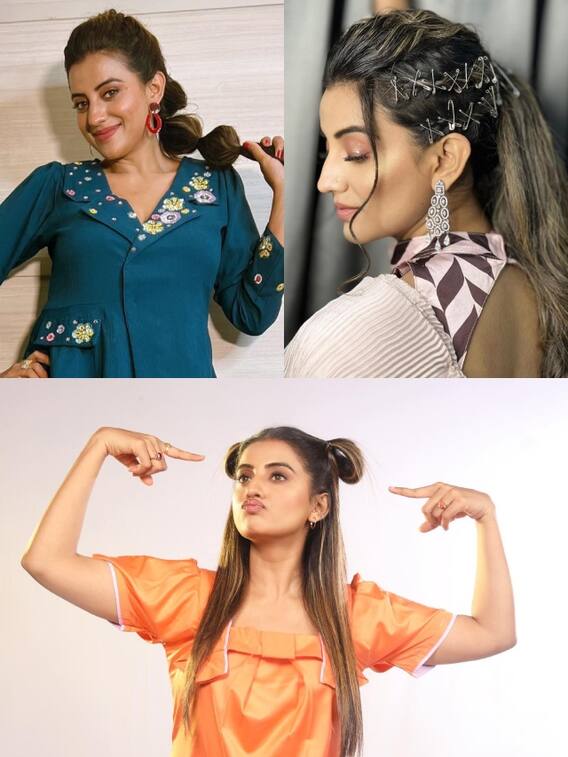 अक्षरा सिंह के अजब-गजब हेयरस्टाइल