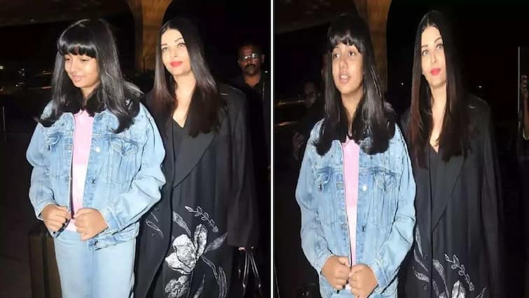 Cannes 2023: Aishwarya Rai left for Cannes with daughter, Aaradhya's jacket caught everyone's attention Cannes 2023: ઐશ્વર્યા રાય દીકરી સાથે કાન્સ જવા રવાના, આરાધ્યાના જેકેટે ખેંચ્યું સૌનું ધ્યાન