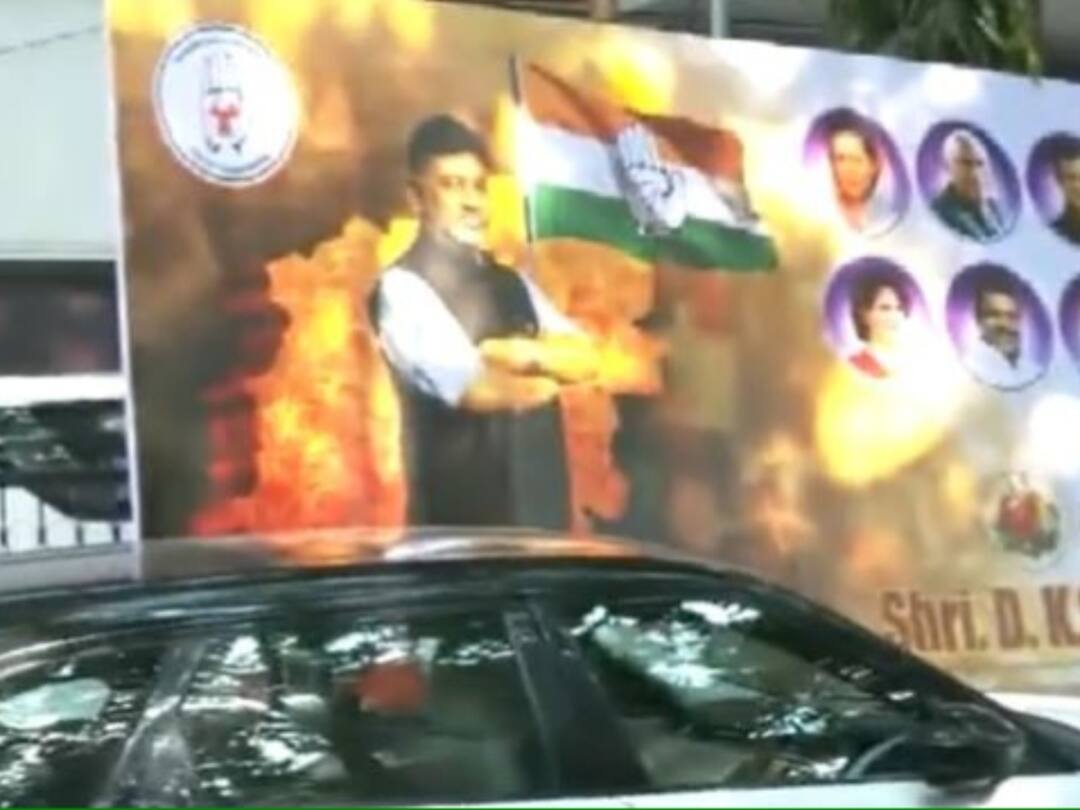 Banners Put Up Outside DK Shivakumar's Residence After He Was Named As Karnataka Deputy CM: Watch Banners Put Up Outside Congress DK Shivakumar's Residence After He Was Named As Karnataka Deputy CM Banners Put Up Outside DK Shivakumar's Residence After He Was Named As Karnataka Deputy CM: Watch