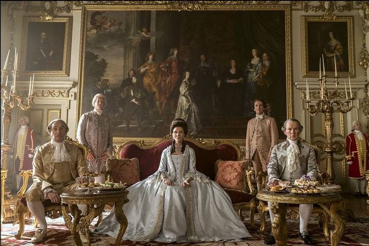 Queen Charlotte: A Bridgerton Story boasts a great ensemble cast. It's production design deserves a special mention especially with the portrayal of British monarchy, royal household and issues like regency bill, obsession with producing heirs for the royal bloodline to continue, racial discrimation etc.