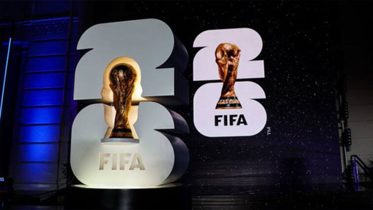 FIFA World Cup 2026 logo unveiled FIFA WC 2026: প্রকাশ্যে এল ২০২৬ ফুটবল বিশ্বকাপের লোগো