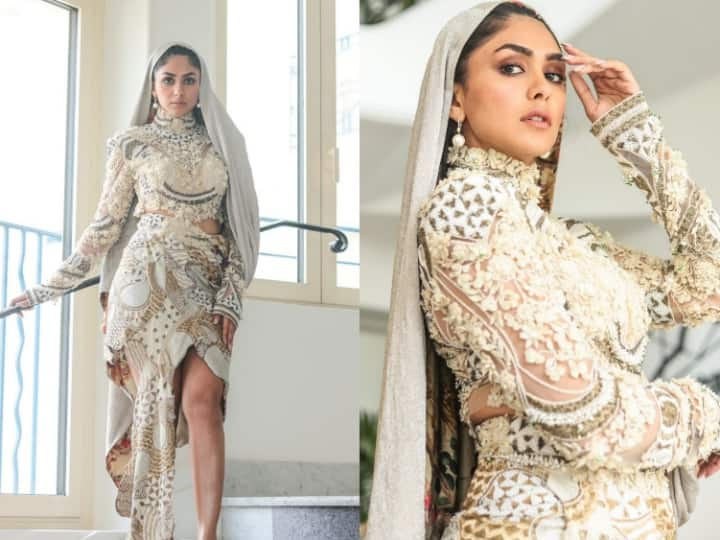 Mrunal Thakur Cannes 2023 Look: कान्स के तीसरे लुक के लिए खूबसूरत एक्ट्रेस मृणाल ठाकुर ने फ्यूजन आउटफिट कैरी की. जिसकी कुछ तस्वीरें हाल ही में सोशल मीडिया पर सामने आई हैं.