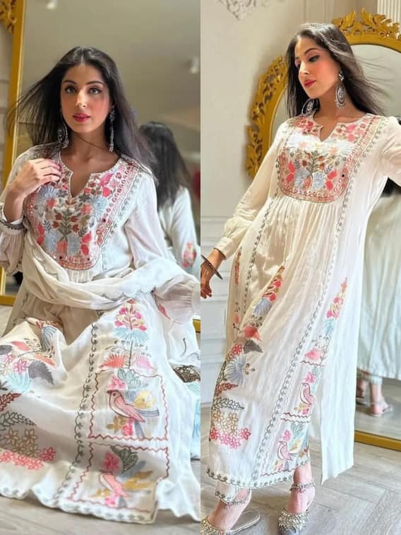 स्टाइलिश लुक के लिए ट्राई करें जींस के साथ ये शानदार लॉन्ग कुर्ती