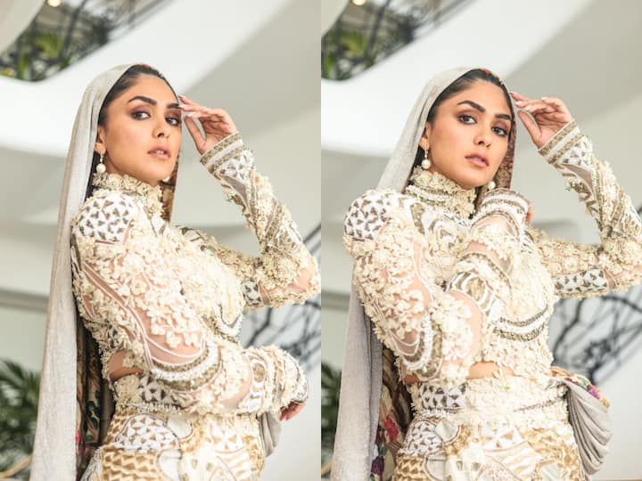 Mrunal Thakur has made an impressive debut at the Cannes Film Festival 2023. Here is a look at another look by the actor in hood couture. See Mrunal Thakur Photos