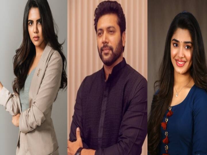 Jaym Ravi to romance with 3 heroines in A.R.R music with 100 crore budget film Jayam Ravi : பெரிய பட்ஜெட் படம், 3 ஹீரோயின், ஏ.ஆர்.ஆர் இசை... ஜெயம் ரவி காட்டில் மழை..