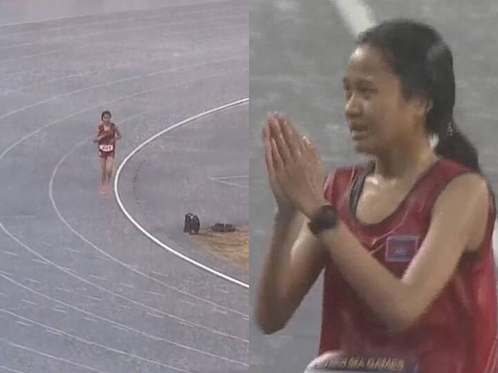 Cambodian Runner Continues Her Race In Pouring Rain, Video Goes Viral Cambodian Runner:  ఓడిపోయినా వెనక్కి తగ్గలేదు, భారీ వర్షంలోనూ ట్రాక్‌పై పరిగెత్తిన రన్నర్ - వైరల్ వీడియో