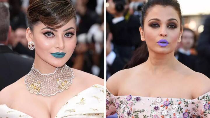 Cannes 2023: Magar necklace and now blue lipstick, Urvashi Rautela's Cannes look is in discussion Cannes 2023: મગરનો હાર અને હવે બ્લુ લિપસ્ટિક, Urvashi Rautelaના કાન્સ લૂકની ભારે ચર્ચા