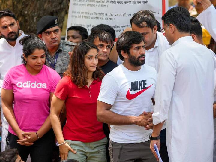 The wrestlers are demanding the arrest of former Wrestling Federation of India (WFI) chief Brij Bhushan Sharan Singh for alleged sexual harassment of women wrestlers, including a minor. (Source: PTI)