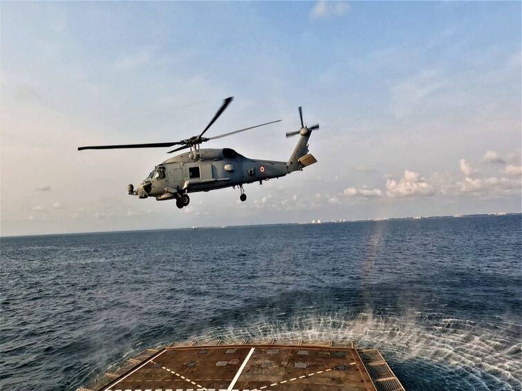 Indian Navy’s MH-60R Helicopter Lands On Destroyer INS Kolkata For First Time. WATCH